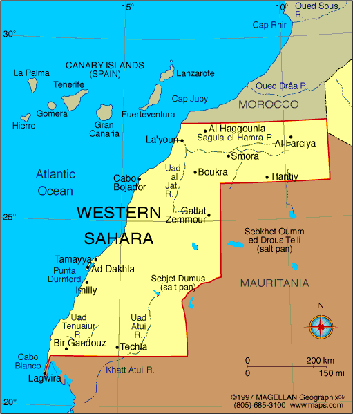 [Map of Western Sahara]