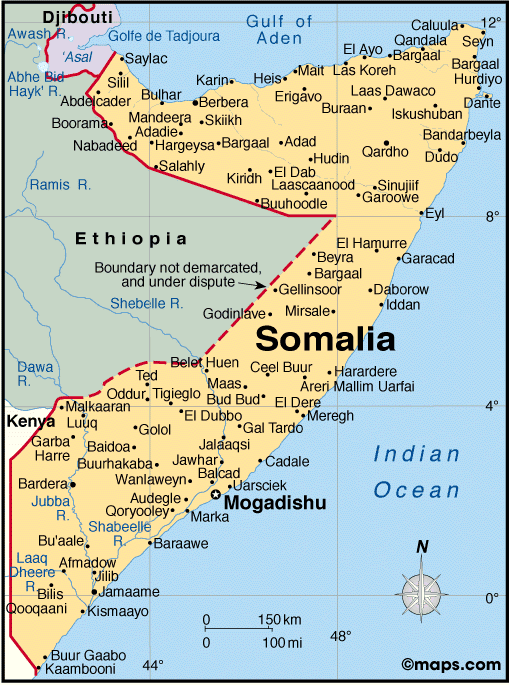 [Map of Somalia]