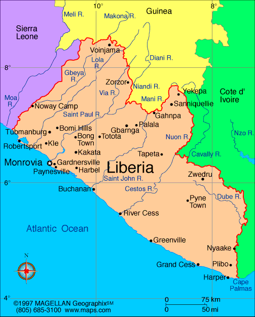 [Map of Liberia]