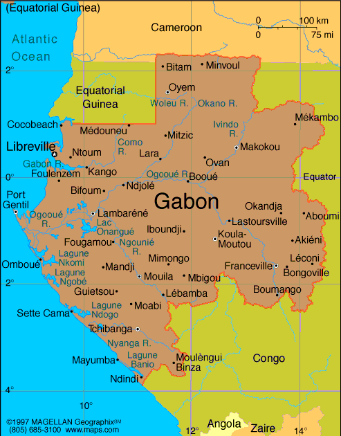 [Map of Gabon]