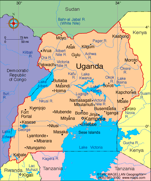 [map of Uganda]