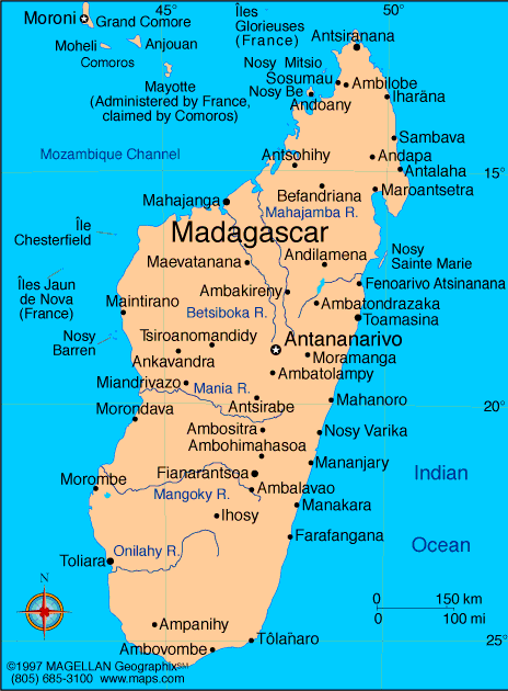 maps of madagascar. this map shows madagascar