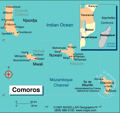 [map of Comoros]