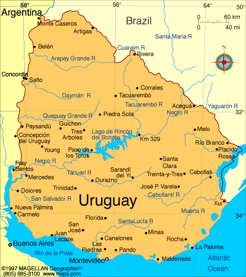 [map of Uruguay]