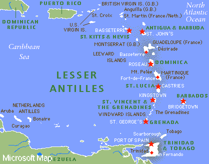 [ Map fo the Lesser Antilles ]