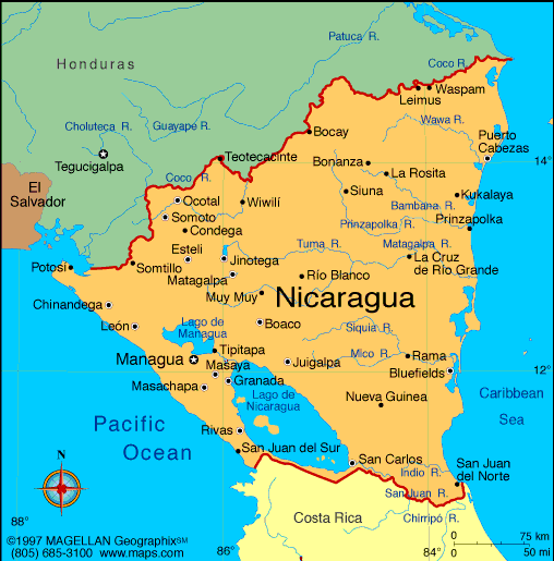 [map of Nicaragua]