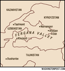 [Map of the Fergana Valley]