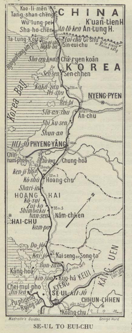 [1912 map of the
                    West coast of Korea, Seul to Eichu]