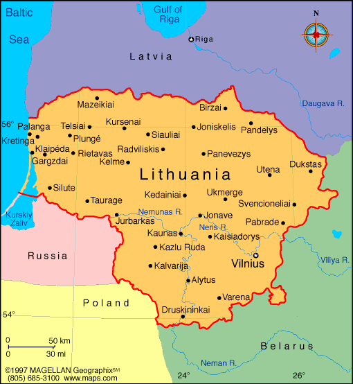 [ Map of Lithuania ]