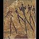 [ San rock painting of a band of 
	hunters. KwaZulu-Natal]